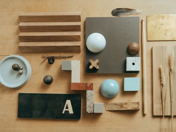 Natural wooden elements representing balance